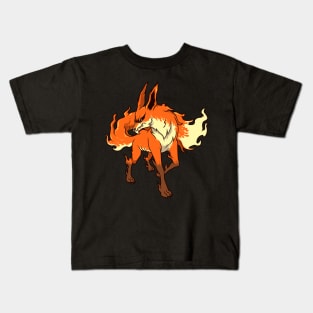 Monster animals - horror flame fox Kids T-Shirt